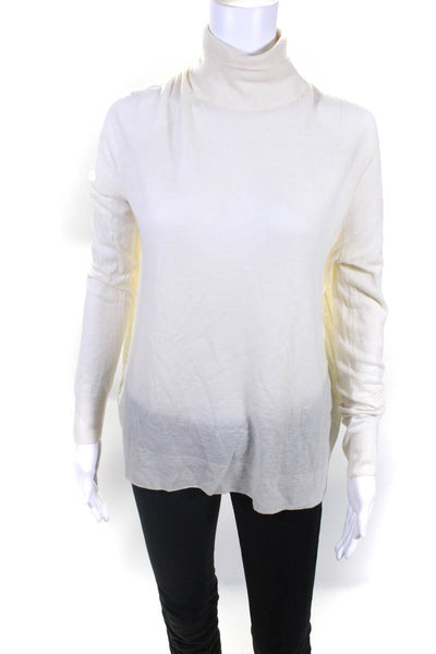 Vince Womens Cream Wool Turtleneck Long Sleeve Pullover Sweater Top Size M