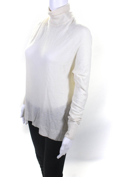Vince Womens Cream Wool Turtleneck Long Sleeve Pullover Sweater Top Size M