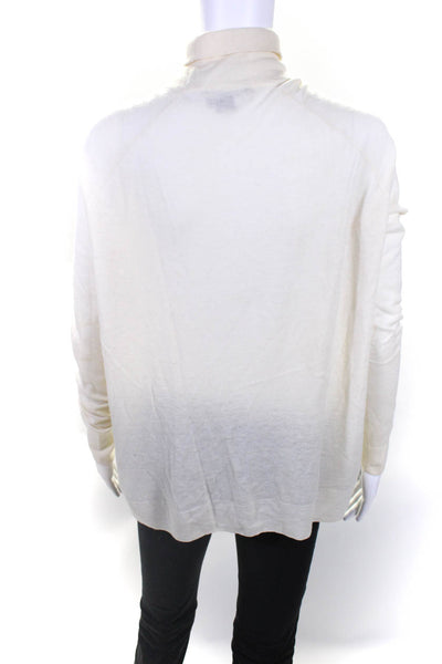 Vince Womens Cream Wool Turtleneck Long Sleeve Pullover Sweater Top Size M