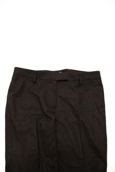 Gunex Women's Flat Front Straight Leg Dress Pant Brown Size 6