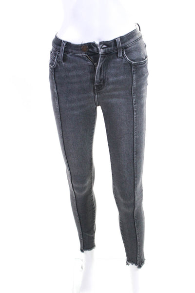 Current/Elliott Womens Cotton Denim High-Rise Skinny Leg Jeans Gray Size 24