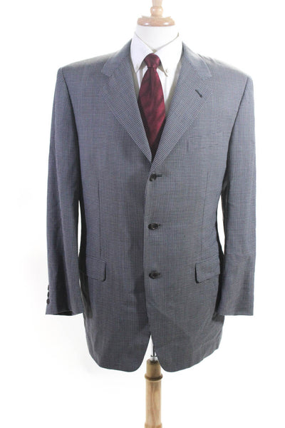 Canali Mens Three Button Blazer Jacket Multi Colored Wool Size EUR 52 Long