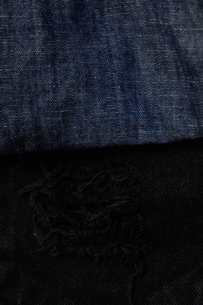 Maria Filo Jeans Mid Rise Flat Front Short Blue Black Size 36 Lot 2