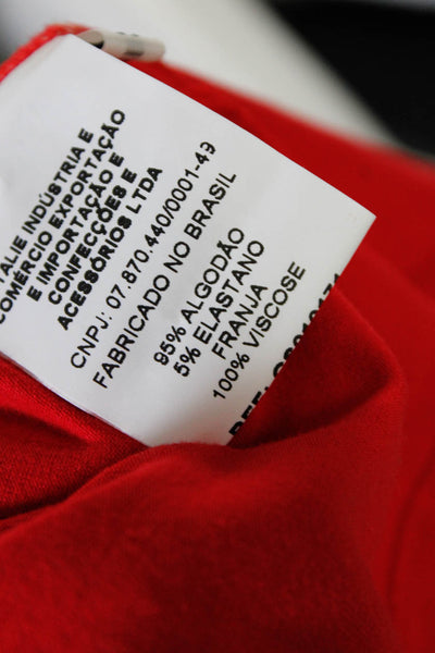 NK Women's Crewneck Long Sleeves Fringe Blouse Red Size M