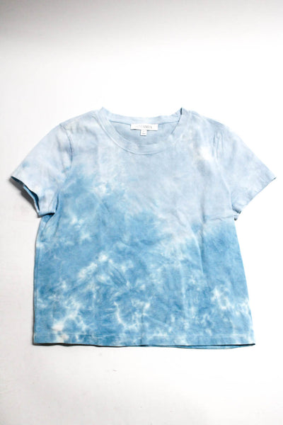Intermix Womens Tie Dye Print Tee Shirts Beige Blue Size Small Petite Lot 2