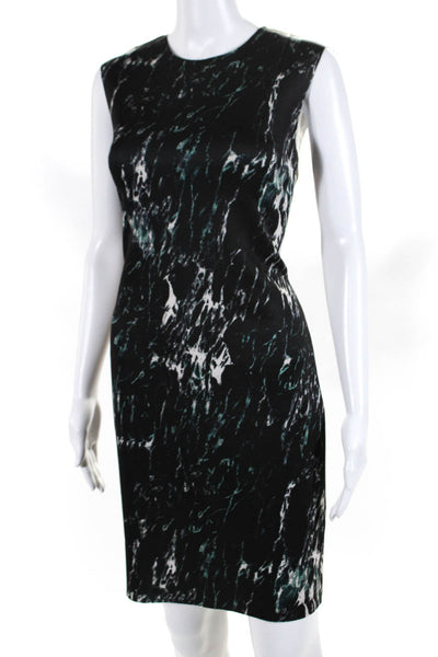 Carmen Carmen Marc Valvo Womens Printed Sleeveless Sheath Dress Black Size M