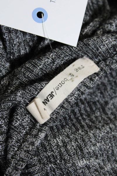 Rag & Bone Jean Womens Jersey Knit V-Neck Long Sleeve T-Shirt Top Black Size S