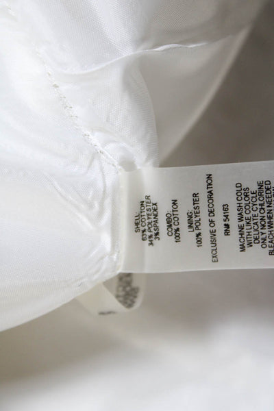 Calvin Klein Womens Embroidered V Neck Sleeveless Pencil Dress White Size L