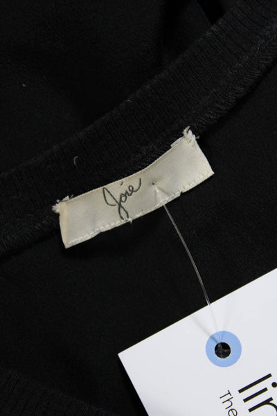 Joie Womens Knit Trim Scoop Neck Pocket Tank Top Blouse Black Silk Size Small