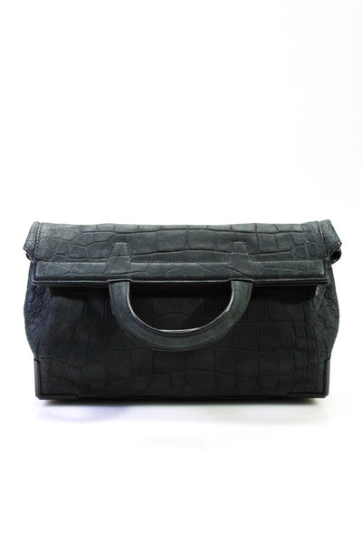 Alexander Wang Womens Textured Leather Top Handle Black Small Tote Bag Handbag