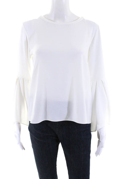 Zara Woman Womens Long Bell Sleeves Blouse Porcelain White Size Extra Small