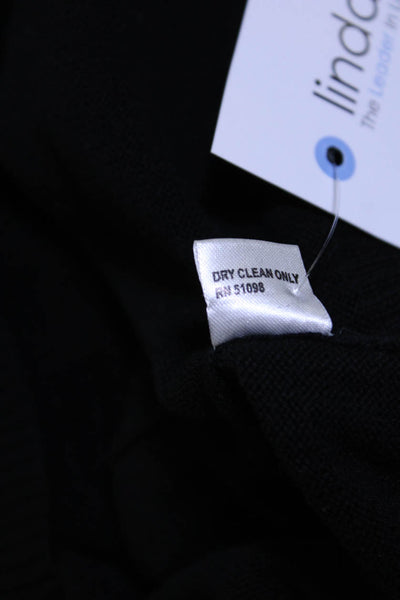 Acrobat Womens Cut Out Shoulder Turtleneck Sweater Black Cotton Size Small