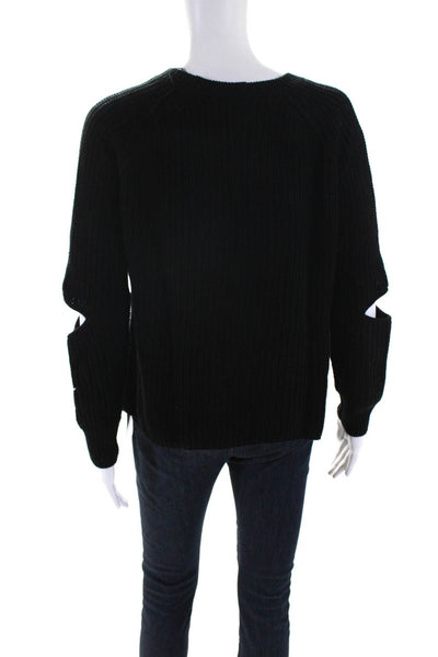 Acrobat Womens Crew Neck Pullover Sweater Black Cotton Size Small