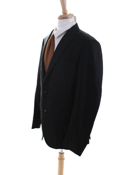 Pal Zileri Mens Textured Buttoned Collared Long Sleeve Blazer Black Size EUR54