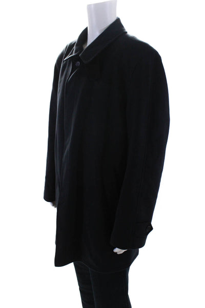 Stefano Capldi Mens Wool Buttoned Collared Long Sleeve Coat Navy Size EUR60