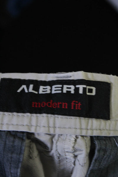 Alberto Men's Flat Front Straight Leg Casual Pant Khaki Size 33