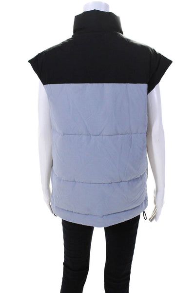 Everlane Women's Full Zip Drawstring Puffer Vest Blue Size XS