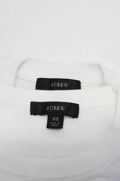 J Crew Women's Cotton Tank Top Round Neck Cardigan 2 Piece Set White Size XS