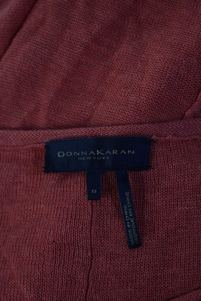Donna Karan New York Womens Crew Neck Pullover Sweater Orange Size Medium