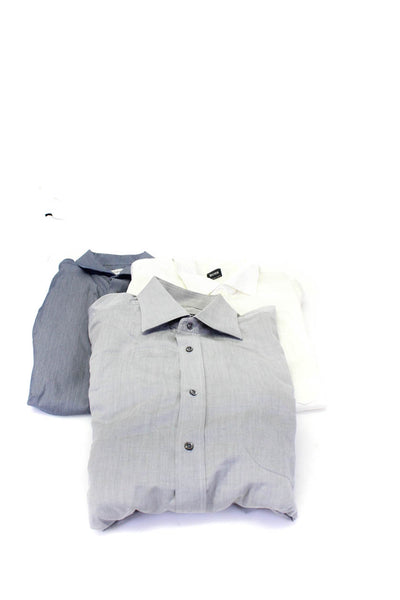Boss Hugo Boss Calvin Klein Mens Gray Collar Cotton Dress Shirt Size 16 XXL Lot3