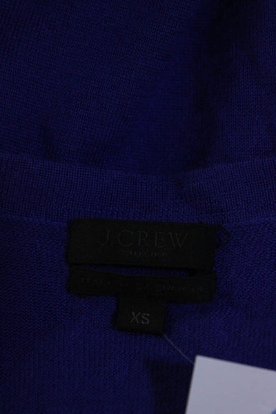 J Crew Womens Cashmere Round Neck Long Sleeve Cardigan Sweater Purple Size XS