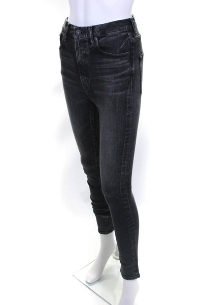 Moussy Womens Faded Black High Rise Skinny Leg Jeans Size 25