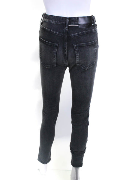 Moussy Womens Faded Black High Rise Skinny Leg Jeans Size 25