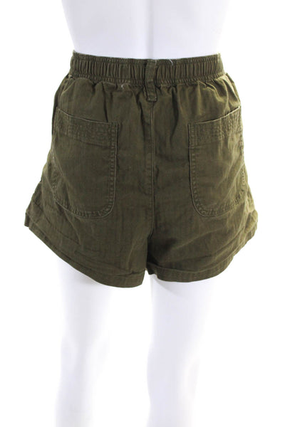Madewell Women's Mid Length Cotton Shorts Green Size M