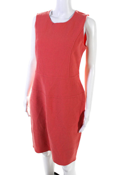 Armani Collezioni Womens Wool Sleeveless Zip Up Sheath Dress Pink Size 6