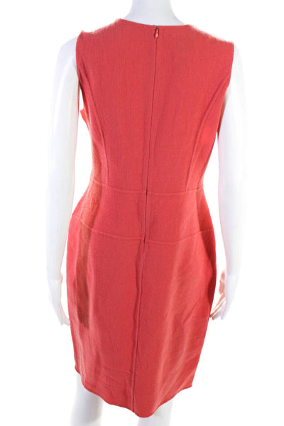 Armani Collezioni Womens Wool Sleeveless Zip Up Sheath Dress Pink Size 6