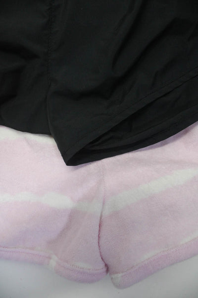 Zara FP Movement Womens Striped Terry Shorts Black Pink Size XS Lot 2