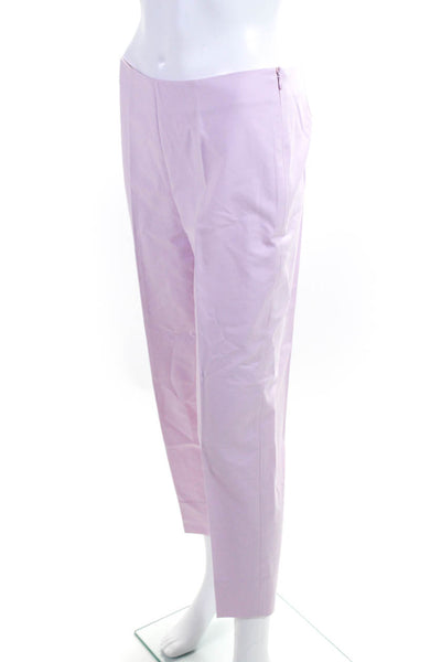 Leggiadro Women's Cotton Straight Leg Pleated Casual Pants Light Pink Size 4