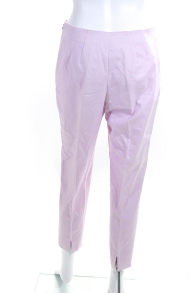 Leggiadro Women's Cotton Straight Leg Pleated Casual Pants Light Pink Size 4