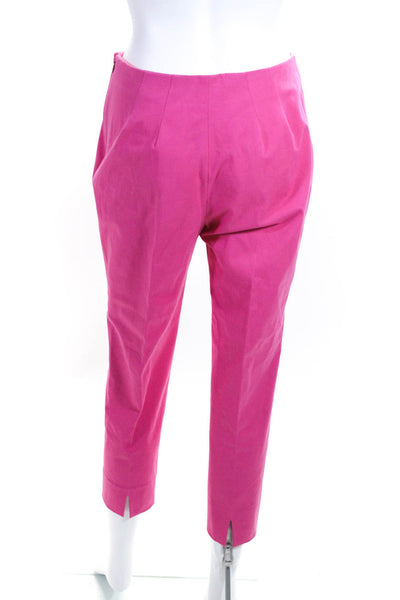 Leggiadro Women's Cotton Straight Leg Pleated Trousers Pink Size 4