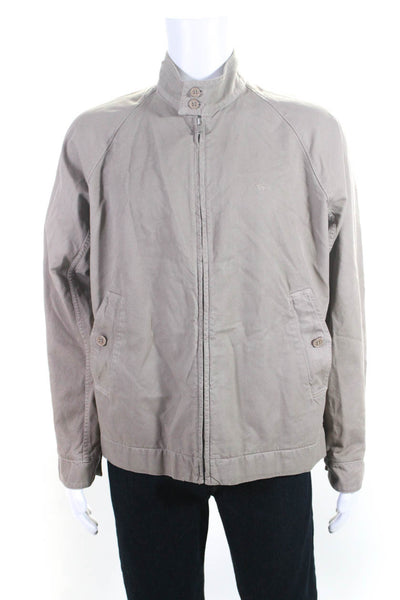 Lacoste Mens Brown Cotton Mock Neck Full Zip Long Sleeve Jacket Size 54/6