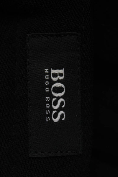Boss Hugo Boss Mens Black Wool Pleated Straight Leg Dress Pants Size 34