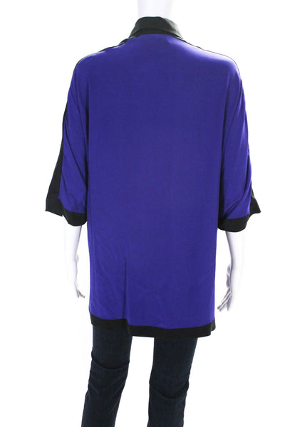 Lafayette 148 New York Women's Collar Sleeveless Button Up Blouse Purple Size M