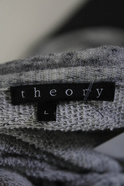 Theory Women's Scoop Neck Short Sleeves Mini Dress Gray Size L