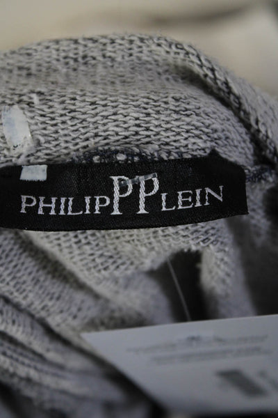 Philipp Plein Womens Beaded Boat Neck Knit Terry Short Sleeve Top Gray Size IT38
