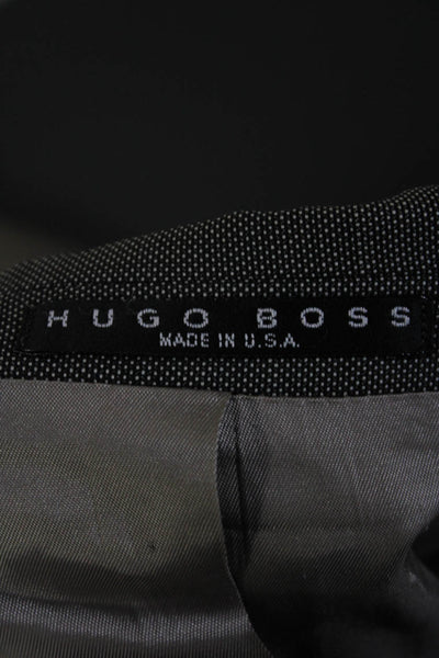 Boss Hugo Boss Mens Two Button Blazer Jacket Black Wool Size 40 Regular