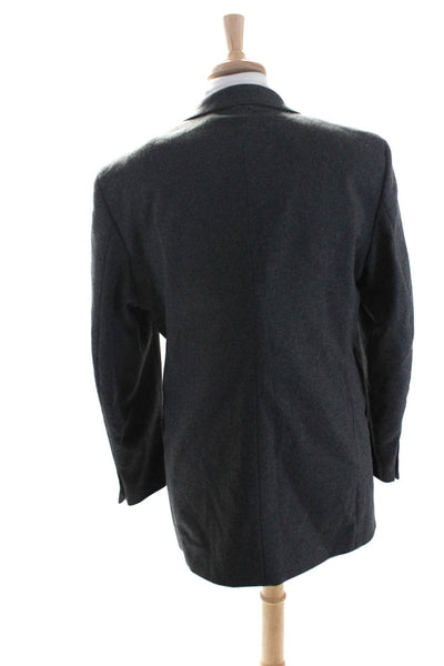 Andrew Fezza Mens Cashmere Blend Long Sleeve Two-Button Blazer Gray Size 42