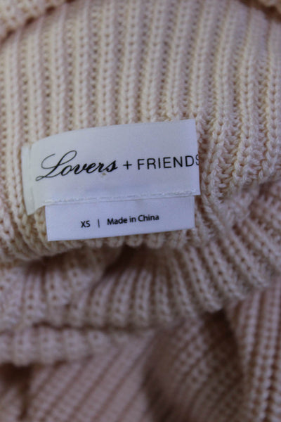 Lovers + Friends Womens Bow Sides Turtleneck Sweater Pink Cotton Size Extra Smal
