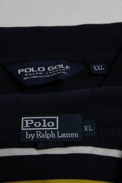 Polo Ralph Lauren Mens Cotton Striped Buttoned Collared Navy Size XL 2XL Lot 2