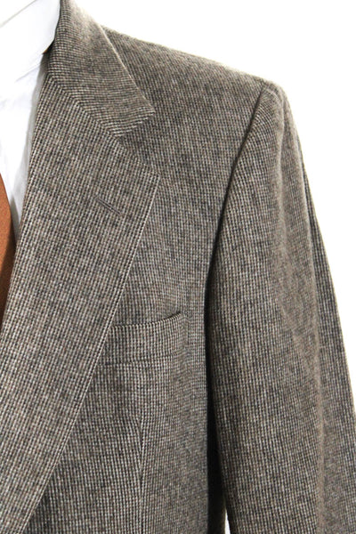 Nordstrom Mens Camel Hair Textured Buttoned Long Sleeve Blazer Brown Size EUR42