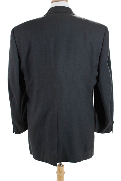 Hart Schaffner Marx Mens Wool Buttoned Long Sleeve Darted Blazer Gray Size EUR46