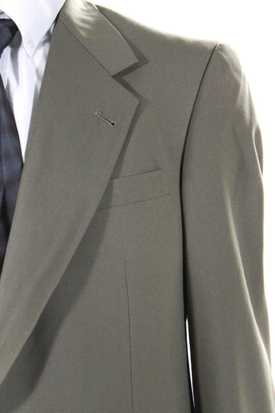 Hart Schaffner Marx Mens Wool Buttoned Long Sleeve Blazer Pants Brown Size EUR44