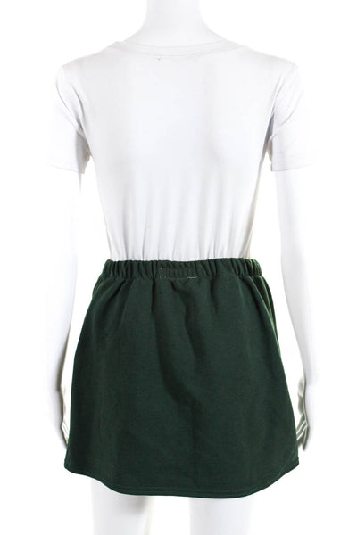 Urban Renewal Womens Elastic Waistband Wrestling Mini Skirt Green Cotton S/M