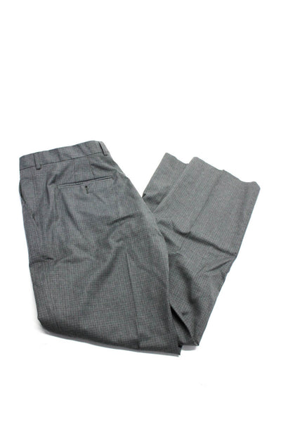 Paul Smith London Mens Wool Pleated Front Straight Leg Trousers Gray Size 40