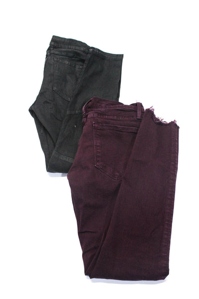 3x1 Frame Denim Womens Cotton Low Rise Skinny Jeans Black Purple Size 26 Lot 2