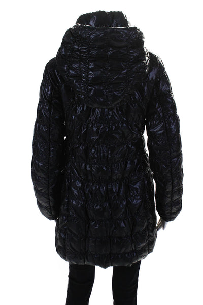Allegri Womens 'A Tech' Down Insulated Hooded Long Puffer Coat Black Size 40